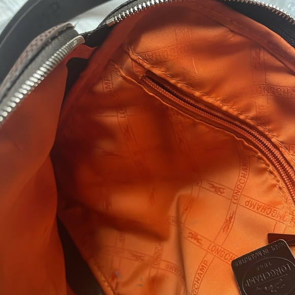 Leather cavalier mocha Longchamp crossbody bag! UNISEX - Picture 10 of 10